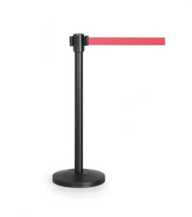 Zahradzovací stĺpik so samonavíjacím pásom (farba stĺpiku čierna pás červený)